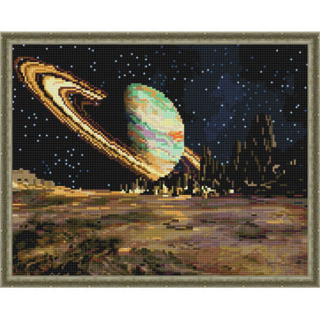  Сатурн Алмазная вышивка мозаика с нанесенной рамкой Molly KM0907