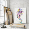  Радужный морской конёк 80х100 см Раскраска картина по номерам на холсте с неоновыми красками AAAA-RS283-80x100