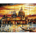 Золотое небо Венеции Картина по номерам на дереве