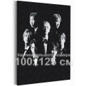 BTS черно-белый арт Корейская K-POP группа 100х125 см Раскраска картина по номерам на холсте
