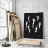 Пример картины в интерьере BTS черно-белый арт Корейская K-POP группа 100х125 см Раскраска картина по номерам на холсте AAAA-RS