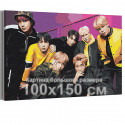 Bangtan Boys на ярком фоне / BTS Корейская K-POP группа 100х150 см Раскраска картина по номерам на холсте