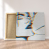 Пример в интерьере Поцелуй / Пара 100х100 см Раскраска картина по номерам на холсте с неоновой краской AAAA-RS313-100x100