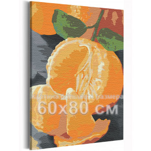 Пример в интерьере Яркий мандарин / Еда / Натюрморт 60х80 см Раскраска картина по номерам на холсте AAAA-RS150-60x80