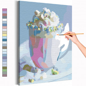 Пример картины и схема Воздушный десерт / Еда / Сладости Раскраска картина по номерам на холсте AAAA-RS149