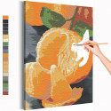 Яркий мандарин / Еда / Натюрморт Раскраска картина по номерам на холсте