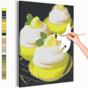 Десерт с долькой лимона / Еда / Сладости Раскраска картина по номерам на холсте с неоновой краской