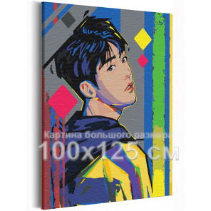  Bangtan Boys / BTS Корейская K-POP группа 100х125 см Раскраска картина по номерам на холсте с неоновой краской AAAA-RS246-100x1