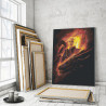 Пример в интерьере Девушка и драконы 100х150 см Раскраска картина по номерам на холсте AAAA-RS211-100x150