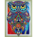 Рубиновая сова Алмазная мозаика фигурными стразами Color Kit