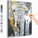 Серый слон / Животные Раскраска картина по номерам на холсте с металлической краской