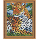 Леопард на отдыхе Алмазная вышивка мозаика