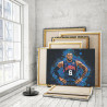Пример в интерьере Леброн Джеймс Баскетбол 80х100 см Раскраска картина по номерам на холсте с неоновой краской AAAA-RS178-80x10