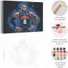 Пример картины и схема Леброн Джеймс Баскетбол Раскраска картина по номерам на холсте с неоновой краской AAAA-RS178