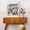 Пример готовой работы Снежный леопард Картина по номерам Molly KK0695
