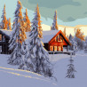  Домик в зимнем лесу Картина по номерам Molly KH1086