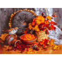 Осенние ягоды Раскраска картина по номерам на холсте Белоснежка