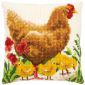 Курица с цыплятами Набор для вышивания подушки Vervaco