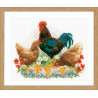  Петух с цыплятами Набор для вышивания подушки Vervaco PN-0170173