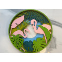 Розовые фламинго Деревянный 3D-пазл с красками