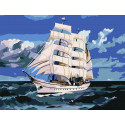 Корабль в море Раскраска картина по номерам на картоне