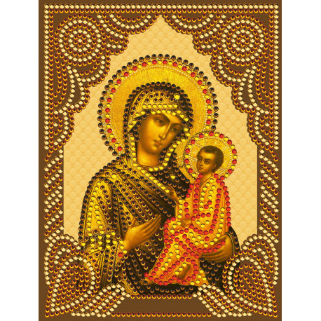  Тихвинская Божия Матерь Алмазная вышивка мозаика с нанесенной рамкой KM0967