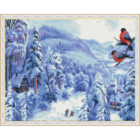 Зимняя сказка Алмазная вышивка мозаика с нанесенной рамкой KM0979