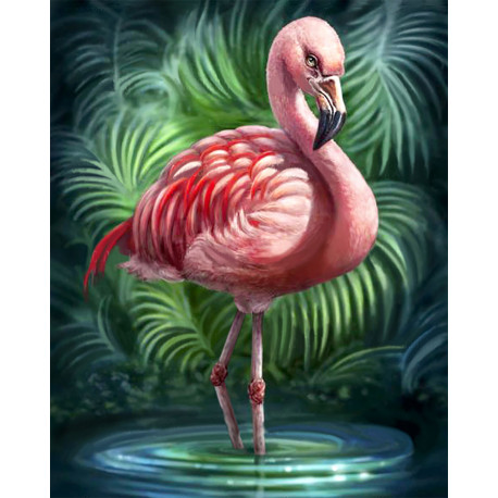  Тропический фламинго Алмазная вышивка мозаика Гранни Ag2572