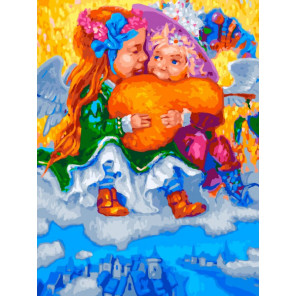  Ангелы с грушей Раскраска картина по номерам на холсте Белоснежка 457-AS