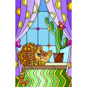 Витраж Хитрый кот Ткань с рисунком для вышивания Матренин Посад