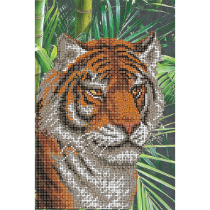  Тигрица Ткань с рисунком для вышивания бисером Матренин Посад 4111