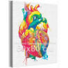  Цветное сердце / Радужный свет 60х80 см Раскраска картина по номерам на холсте с неоновой краской AAAA-RS164-60x80