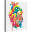 Цветное сердце / Радужный свет 75х100 см Раскраска картина по номерам на холсте с неоновой краской