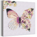 Бабочка и цветочное крыло / Цветы 80х80 см Раскраска картина по номерам на холсте с металлической краской