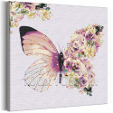 Бабочка и цветочное крыло / Цветы 100х100 см Раскраска картина по номерам на холсте с металлической краской