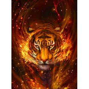  Тигр в пламени Алмазная вышивка мозаика Алмазная живопись АЖ-4137