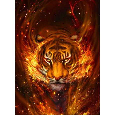  Тигр в пламени Алмазная вышивка мозаика Алмазная живопись АЖ-4137