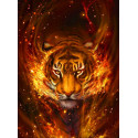 Тигр в пламени Алмазная вышивка мозаика Алмазная живопись