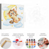  Тигрёнок на луне / Символ года / Животные Раскраска картина по номерам на холсте с с неоновой краской для детей AAAA-RS380
