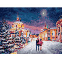 Снежная сказка в городе Раскраска картина по номерам на холсте Белоснежка