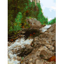 Водопад Кивач Раскраска картина по номерам на холсте Белоснежка