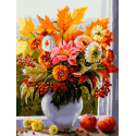 Осенние цветы Раскраска картина по номерам на холсте Белоснежка