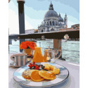 Утренний завтрак в Венеции Раскраска картина по номерам на цветном холсте Molly