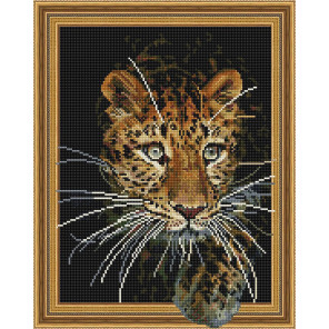  Леопард Алмазная мозаика с нанесенной рамкой на подрамнике Molly KM0992