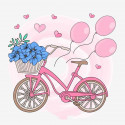 Велосипед с цветами Алмазная вышивка мозаика на подрамнике Molly
