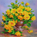 Желтые розы Канва с рисунком для вышивки бисером Конек