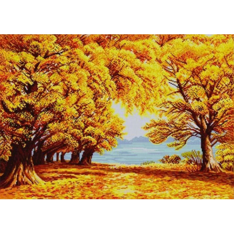 Осенняя тишина Канва с рисунком для вышивки бисером Конек