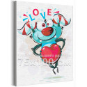 Любовный монстрик с сердцем 75х100 см Раскраска картина по номерам на холсте с неоновой краской для детей