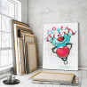  Любовный монстрик с сердцем 75х100 см Раскраска картина по номерам на холсте с неоновой краской для детей AAAA-RS404-75x100