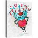 Любовный монстрик с сердцем Раскраска картина по номерам на холсте с неоновой краской для детей